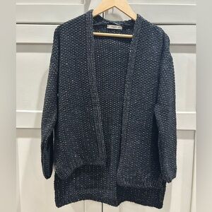 Mango sparkly black open front cardigan
